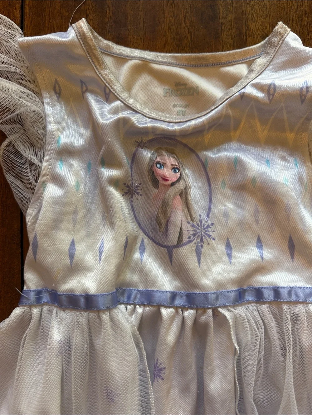 Disney Girls White and Lavender Frozen Elsa Nightgown Pajamas